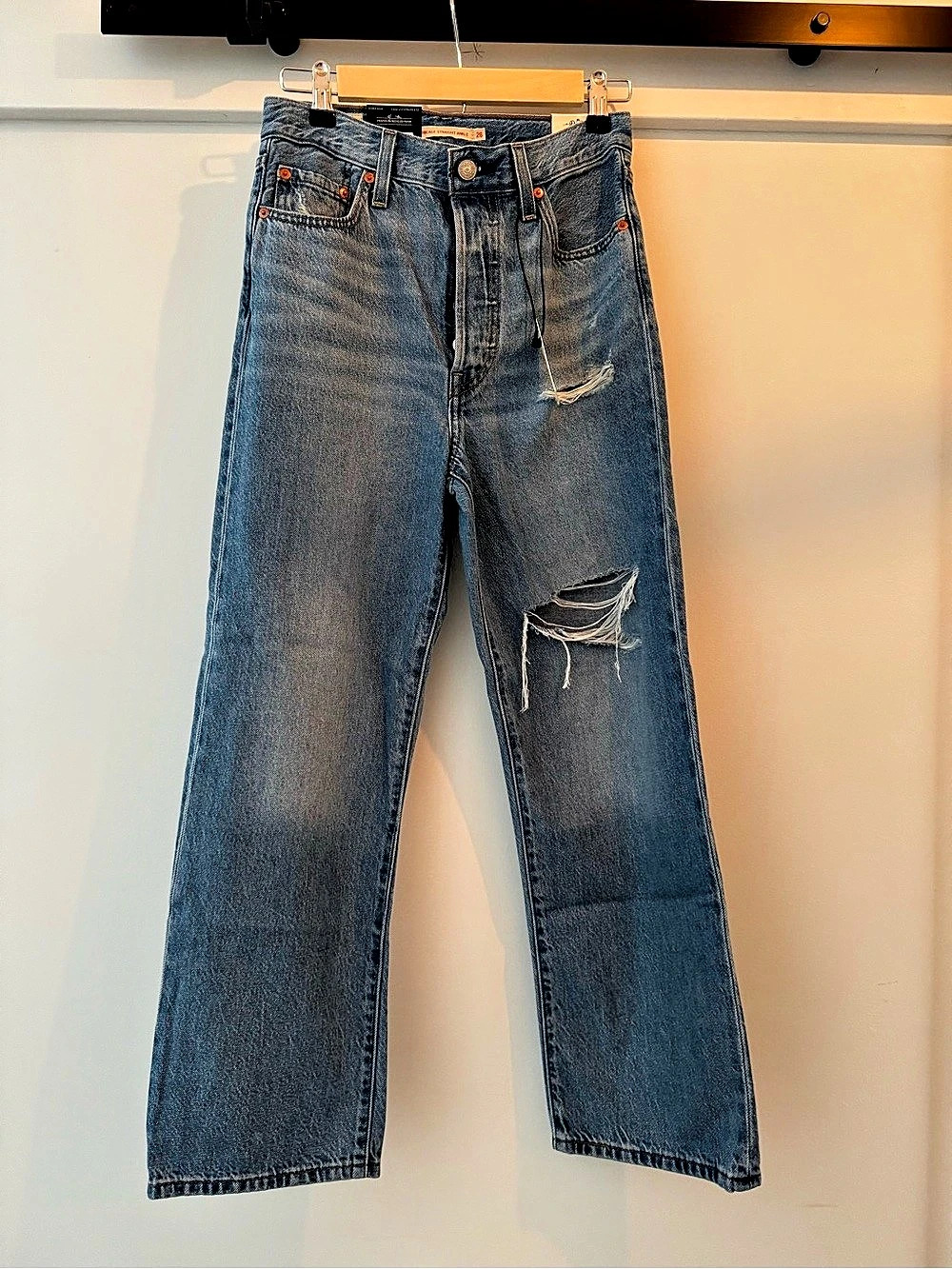 Levi's Ribcage Straight Ankle Jeans Blue Waist 26